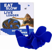 Produktbild von Eat Slow Live Longer Gobble Stopper Slow Feeder Anti-Schlingeinsatz aus Silikon für Hunde und Katzen Blau Größe M