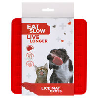 Produktbild von Eat Slow Live Longer Intelligenzspielzeug Schleckmatte aus Silikon Rot 19 x 19 cm