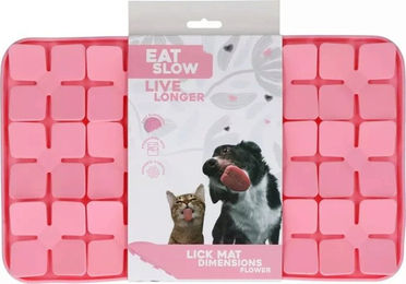 Eat Slow Live Longer Leckmatte Flower Rosa aus Silikon 21 x 34 cm – Bild 1 von 4