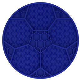 Eat Slow Live Longer Leckmatte Fußball Blau aus Silikon Ø 22 cm – Bild 1 von 6