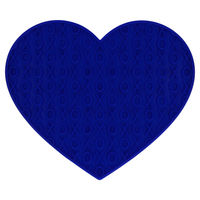 Produktbild von Eat Slow Live Longer Leckmatte in Herzform aus Silikon Blau 19 x 23 cm