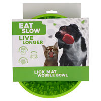 Produktbild von Eat Slow Live Longer Lick Mat Wiggle Bowl Pawprints Anti-Schlingnapf für Hunde und Katzen Grün Durchmesser 17 cm