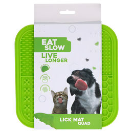 Produktbild von Eat Slow Live Longer Schleckmatte aus Silikon Grün 20 x 20 cm