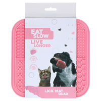 Produktbild von Eat Slow Live Longer Schleckmatte aus Silikon Rosa 20 x 20 cm
