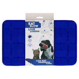 Eat Slow Live Longer Schleckmatte Flower Blau aus Silikon 21 x 34 cm – Bild 1 von 4