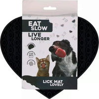 Produktbild von Eat Slow Live Longer Schleckmatte Lovely Heart aus Silikon in Grau 19 x 23 cm