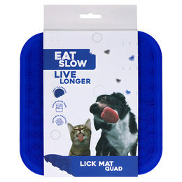 Produktbild von Eat Slow Live Longer Schleckmatte Quartett Blau aus Silikon Intelligenzspielzeug 20 x 20 cm