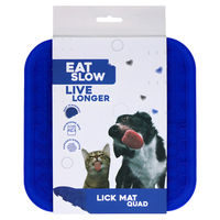 Produktbild von Eat Slow Live Longer Schleckmatte Quartett Blau aus Silikon Intelligenzspielzeug 20 x 20 cm