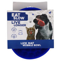 Produktbild von Eat Slow Live Longer Schleckmatte Wobble Bowl Blau aus Silikon für Hunde und Katzen