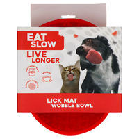 Produktbild von Eat Slow Live Longer Schleckmatte Wobble Rot aus Silikon für Hunde und Katzen
