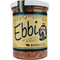 Produktbild von Ebbi BIO Hundefutter Rind mit Rindfleisch Apfel Karotte und Reis 400g Glas