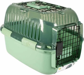 Ebi Adventurer Transportbox für Hund und Katze aus Kunststoff transparent grün weiß – Bild 1 von 2