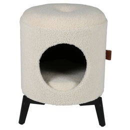 Ebi D&D Home Katzenhöhle Jean Weiß mit Kissen aus Stoff 35x35x48 cm – Bild 1 von 4