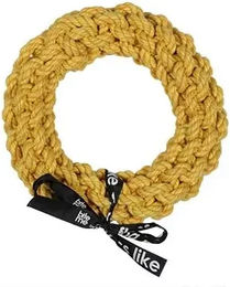Ebi Da-Chain Hundespielzeug geflochtener Ring aus Baumwolle Gelb Grün 18 cm - 18 cm – Bild 1 von 3