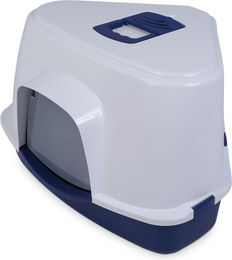 ebi Ecktoilettenhaus Canto Jumbo Haubentoilette für Katzen Blau Transparent aus Kunststoff – Bild 1 von 3