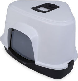 ebi Ecktoilettenhaus Canto Jumbo Katzenhaus aus Kunststoff schwarz – Bild 1 von 2
