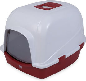 ebi Haubentoilette Jumbo Katzenklo aus Kunststoff Rot Weiß – Bild 1 von 3