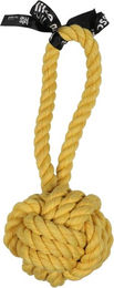 ebi Hundespielzeug Ball mit Schlaufe aus Baumwolle gelb 25cm - 25 cm – Bild 1 von 2