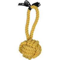 Produktbild von ebi Hundespielzeug Ball mit Schlaufe aus Baumwolle gelb 25cm - 25 cm