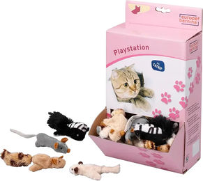 Produktbild von Ebi Katzen Spielzeug Ping-Pong-Ball aus buntem Plüsch