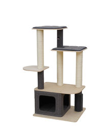 EBI Katzenkratzbaum Toledo aus Holz und Stoff in Grau und Beige – Bild 1 von 3
