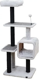 EBI Kratzbaum Nevada für Katzen in Grau und Weiß aus Plüsch – Bild 1 von 2