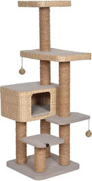 Ebi Kratzbaum Palawan für Katzen in Braun mit Bananenblatt-Design – Bild 1 von 7