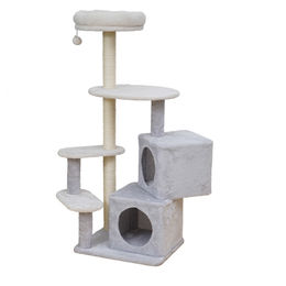 Produktbild von EBI Kratzbaum Sparta für Katzen aus Plüsch in Grau