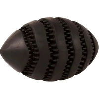 Produktbild von Ebi Nibble Me Rugby Hundefutterspielzeug aus Naturkautschuk Schwarz Größe L