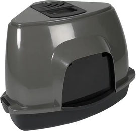 Produktbild von Ebi Prism 60 Zen Ecktoilette für Katzen aus Kunststoff in Schwarz oder Grau