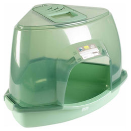 Produktbild von Ebi Prism Katzentoilette Haubentoilette aus Kunststoff transparent grün Größe M