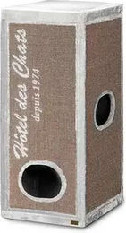 Ebi Trendrockefeller Hotel Kratzbaum für Katzen in Grau oder Braun mit Sisal, 50 x 50 x 120 cm – Bild 1 von 3