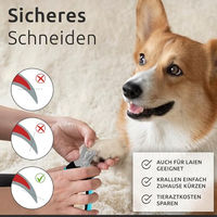 Produktbild von ECENCE Krallenschere aus Edelstahl für Hunde und Katzen mit Nagelfeile