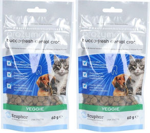 Produktbild von ECUPHAR Orozyme Bucco-Fresh Dental Croq Zahnpflege-Snack für Hunde und Katzen kleiner Rassen Bio ohne Konservierungsstoffe 60g
