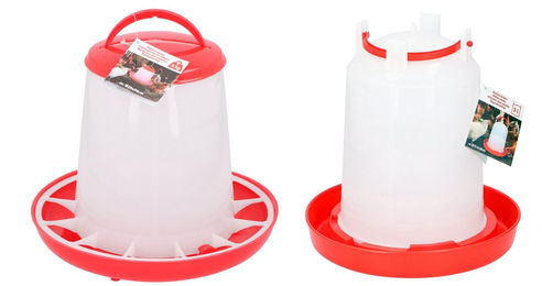 Edco Set aus Wasserspender und Futterautomat für Hühner aus Kunststoff 3 Liter - 2 x 3 l – Bild 1 von 4