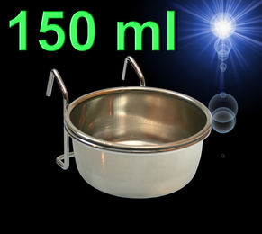 Produktbild von Edelstahlnapf zum Einhängen für Vögel und Hamster 0,15 l Silber - 0,15 l