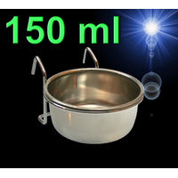 Produktbild von Edelstahlnapf zum Einhängen für Vögel und Hamster 0,15 l Silber - 0,15 l