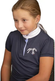 Produktbild von Eden By Penelope Reitshirt Poloshirt für Kinder in Blau und Weiß