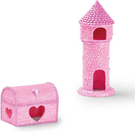 EDEN Prinzessinnen Set Figur und Höhle für Süßwasserfische in Pink und Rosa – Bild 1 von 2