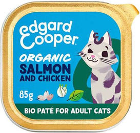Edgard & Cooper Bio Katzenfutter Pastete Lachs und Huhn für erwachsene sterilisierte Katzen 16 x 85 g – Bild 1 von 2