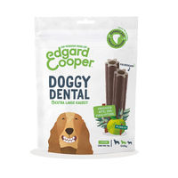 Produktbild von Edgard & Cooper Doggy Dental Zahnpflege-Snack Apfel Eukalyptus Vegan für Hunde Größe M 4x160g