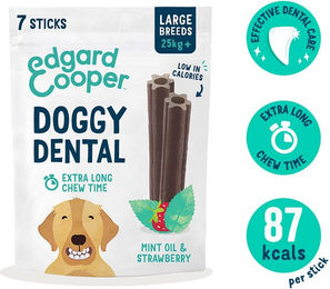 Edgard & Cooper Doggy Dental Zahnpflege-Snack Erdbeere Minze Vegan Large 240g - 8 x 240 g – Bild 1 von 4