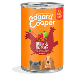 Edgard & Cooper Hundefutter Adult Huhn & Truthahn Bio Stückchen in Sauce Getreidefrei 6 x 400 g - 6 x 400 g – Bild 1 von 3