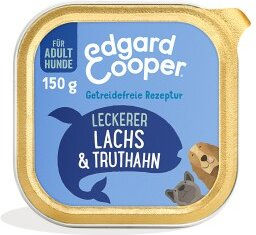Edgard & Cooper Hundefutter Adult Lachs und Truthahn Stückchen in Sauce getreidefrei 11x150g – Bild 1 von 2