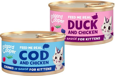 Edgard & Cooper Hundefutter Kitten Ente und Huhn Stückchen in Sauce 18 x 85 g – Bild 1 von 4