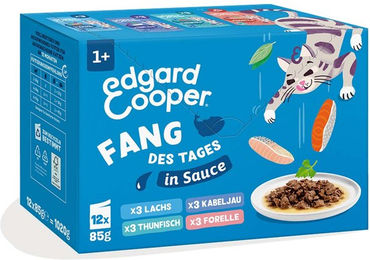 Edgard & Cooper Hundefutter Mixpaket Fisch Stückchen in Sauce für Adult ohne Zucker 12x85 g – Bild 1 von 3