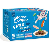 Produktbild von Edgard & Cooper Hundefutter Mixpaket Fisch Stückchen in Sauce für Adult ohne Zucker 12x85 g
