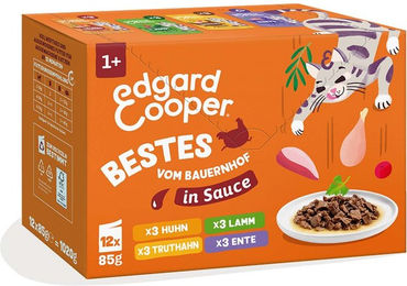 Edgard & Cooper Hundefutter Mixpaket Stückchen in Sauce für Adult ohne Zucker 12x85 g – Bild 1 von 3