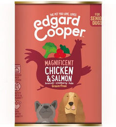 Edgard & Cooper Hundefutter Senior Huhn & Lachs Stückchen in Sauce getreidefrei 6 x 400 g Dose – Bild 1 von 4
