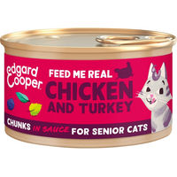 Produktbild von Edgard & Cooper Hundefutter Senior Huhn und Pute Stückchen in Sauce 18 x 85 g